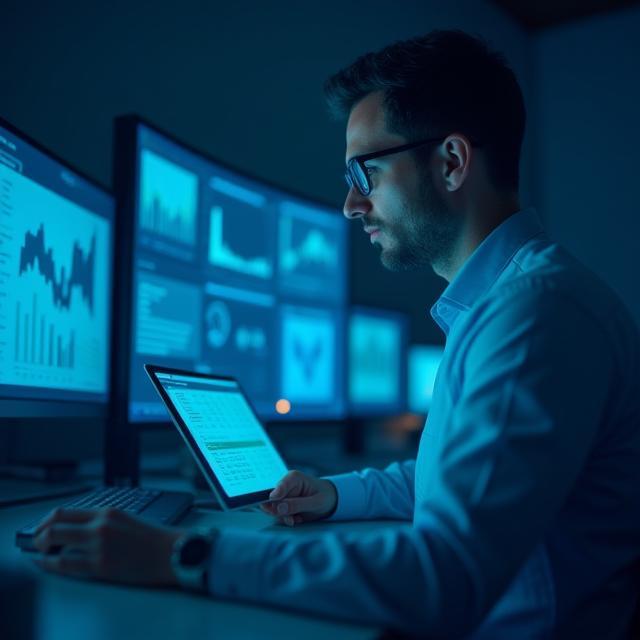 Consultant digital analysant des données